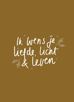 Kaart Ik wens je liefde, licht &amp; vrede