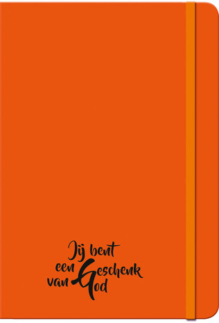 Schrijfboekje neon oranje