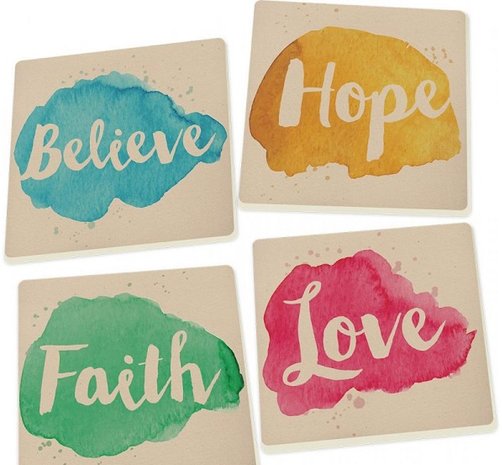 Coasters Faith Hope Love Believe