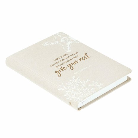 Give You Rest Hardcover Linen Journal - Matthew 11:28