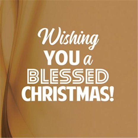 Kerstkaart 'Wishing you a blessed Christmas'