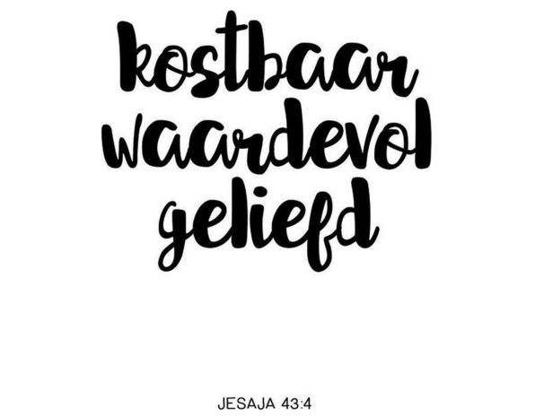 Christelijke Minikaart - Jesaja 43:4 - Kostbaar Waardevol Geliefd + envelop