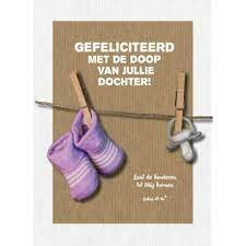 Kaart gefeliciteerd met de doop d -Leef!