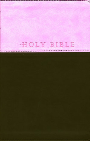NLT Gift Bible Leather Pink Brown