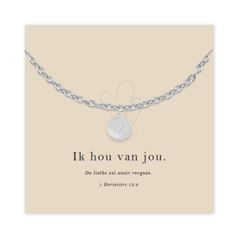 Christelijke Armband - Harten 'Ik hou van jou' - zilver