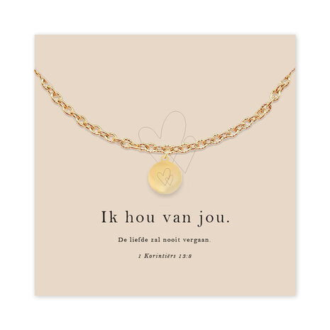 Christelijke Armband - Harten 'Ik hou van jou' - goud