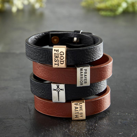 Armband Prayer Warrior leer bruin