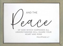 Wandbord And the peace of God in lijst 15,5 x 20,5 x 4,4cm