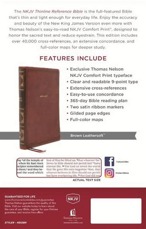 NKJV Thinline Ref. Bible bruin