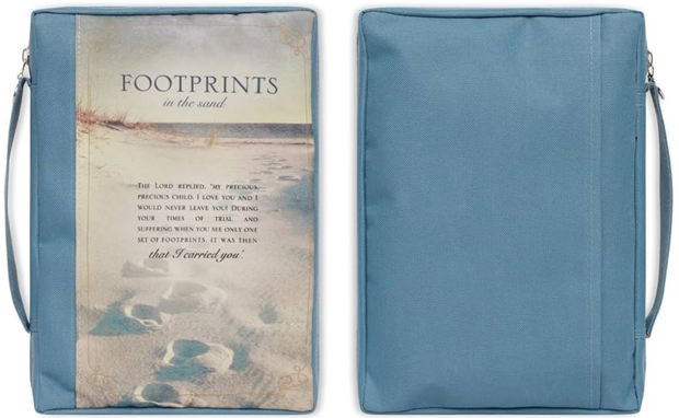 Bijbelomslag Footprints XL blauw
