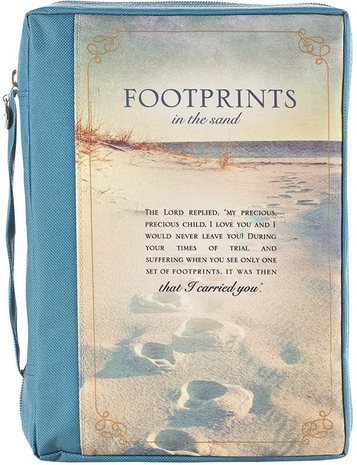Bijbelomslag Footprints XL blauw