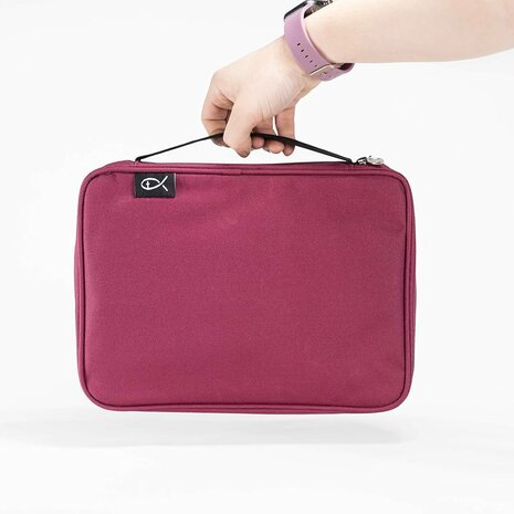 Bijbelomslag medium basic bordeauxrood