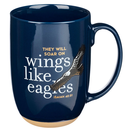 Mok Wings like eagles 444 ml donkerblauw