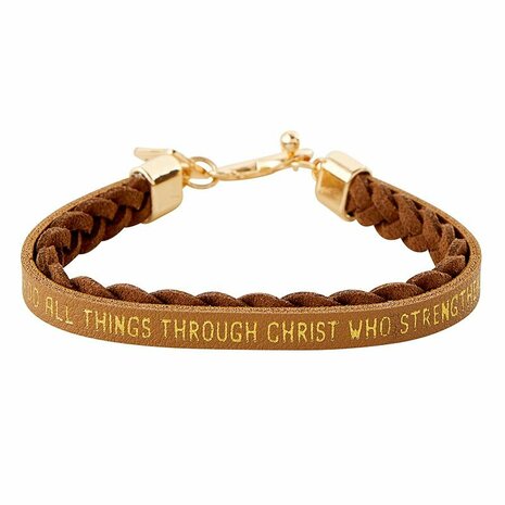 Wikkelarmband I can do all things bruin