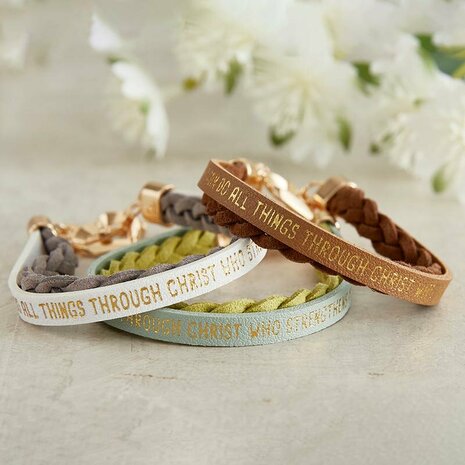 Wikkelarmband I can do all things bruin