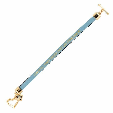 Wikkelarmband I can do all things lichtblauw