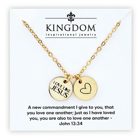 Ketting Love like Jesus + hartje
