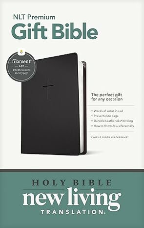 NLT Premium Gift Bible zwart kruis