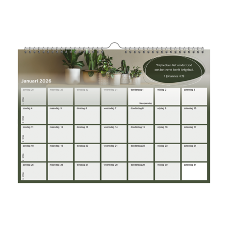 Maandkalender 2026 Je bent geliefd Hour of Power