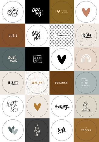 Sluitzegels vel 24 stickers