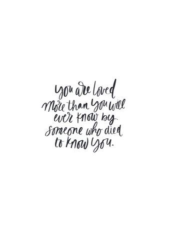 Kaart You are loved more than you will ever know zwart-wit