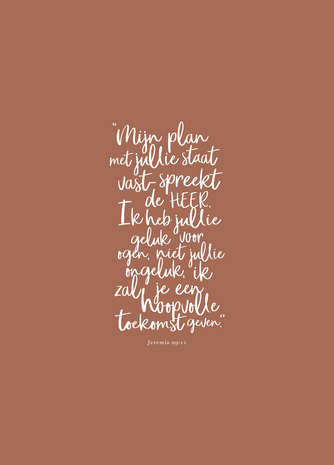 MInikaart Mijn plan met jullie staat vast Jeremia 29:11