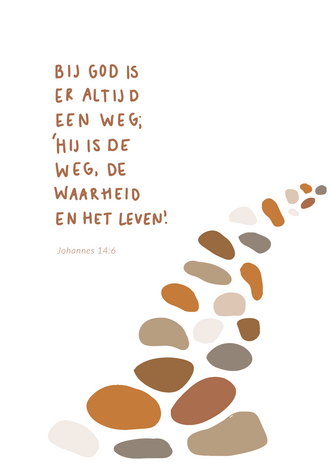 Minikaart Bij God is er altijd een weg Johannes 14:6