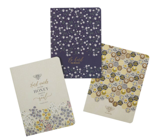 Notitieboeken Kind words are like honey set van 3 groot