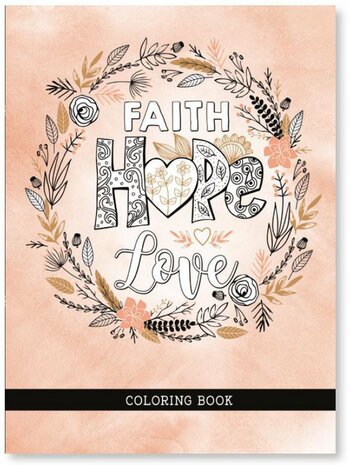 Coloring book for adults Faith, Hope, Love