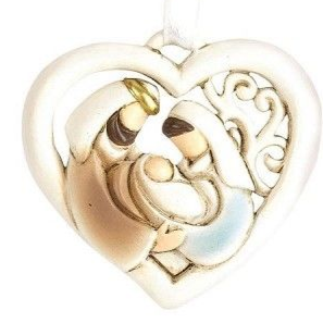 Kerst Ornament Heilige familie in hart