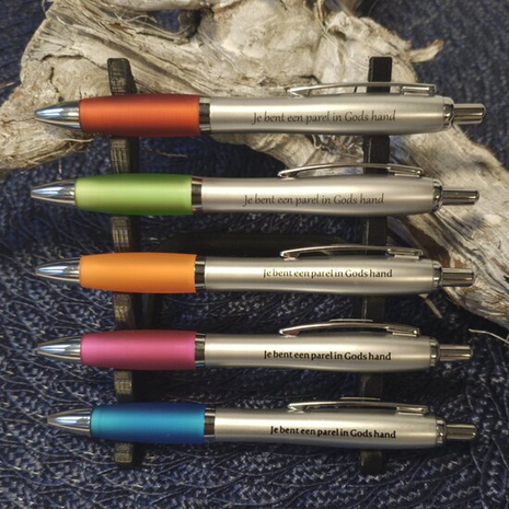 Balpen groen Je bent een parel in Gods hand