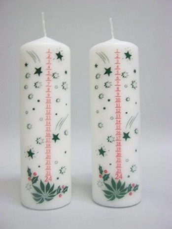 Adventskaars met nummers 19 x 6,5 cm 