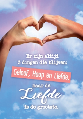 Minikaart Geloof, hoop en liefde