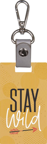 Sleutelhanger Stay wild hout