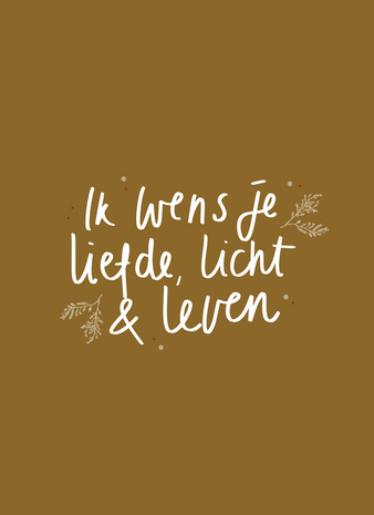 Kaart Ik wens je liefde, licht & vrede