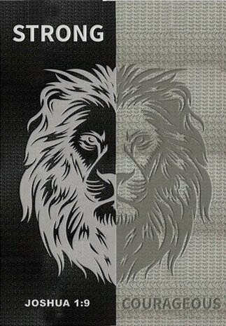 Journal Strong Courageous A5 zwart/grijs leeuw