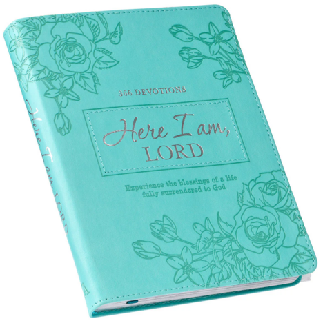 Here I am, Lord 366 devotions groenblauw kunstleer