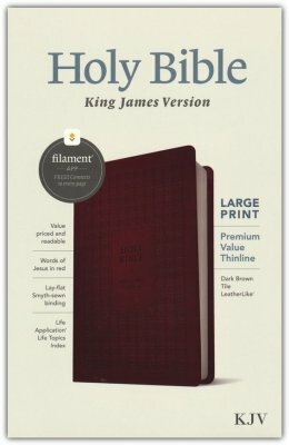 KJV Large Print Premium Value Thinline Bible donkerbruin