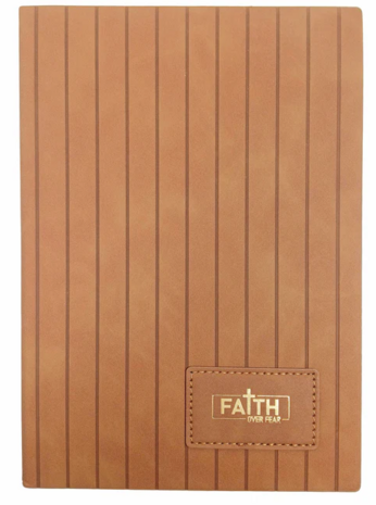 Journal Faith over fear A5 14x21 cm bruin