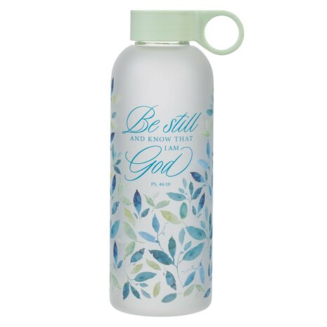 Waterfles 'Be still and know' glas