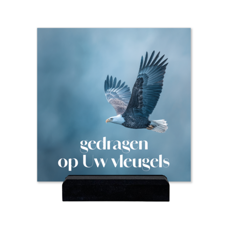 Plaque Plexiglas 'Gedragen op Uw vleugels' 15 cm