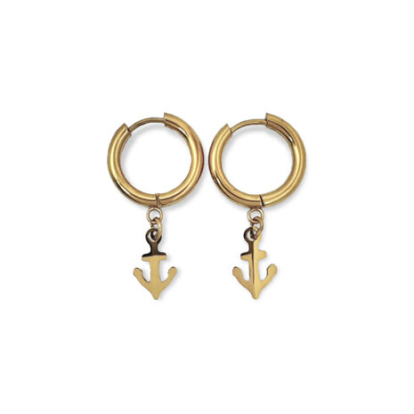 Oorbellen Anker ring goud