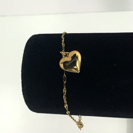 Armband Beloved hart goud
