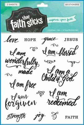 Stickervellen 'Who am I in Christ' 40 stickers