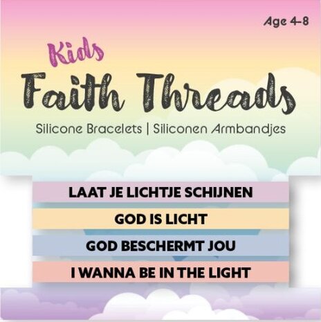 Geloofsarmbandjes set van 4 glow in the dark
