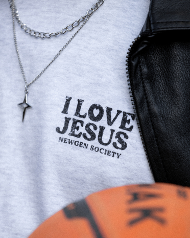 T-shirt - I love Jesus - grey 