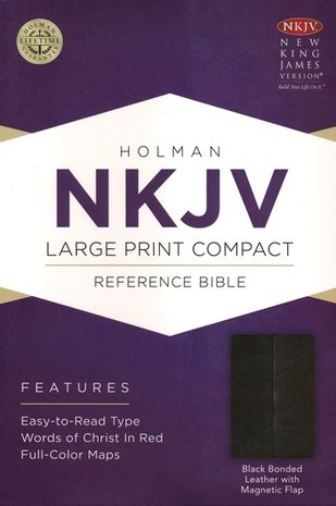 NKJV Large Print Compact Reference Bible Charcoal Leather