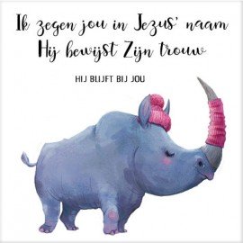 Cadeaubordje neushoorn zegen