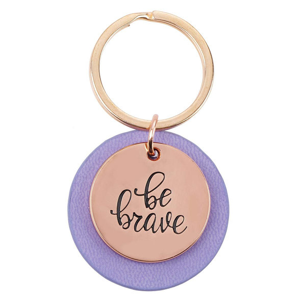 Keyring Rose Gold Disc - Be Brave