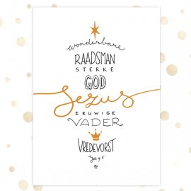 Kerstkaart &#039;Wonderbare Raadsman&#039;